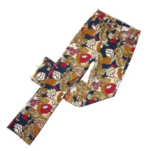 NWT Mother Hustler Ankle Fray in Flowers In Her Hair Floral Crop Jeans 24
